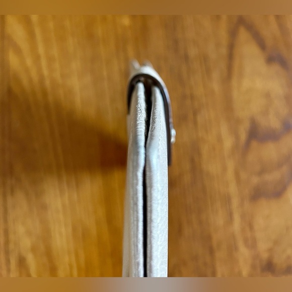 COACH Slim Bifold Wallet | Pearl/Beige Metallic Color | - Picture 8 of 16